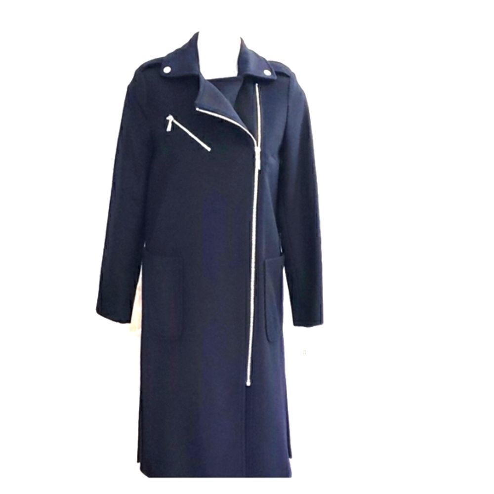 Michael Kors Zipper Asymmetrical Wool Coat